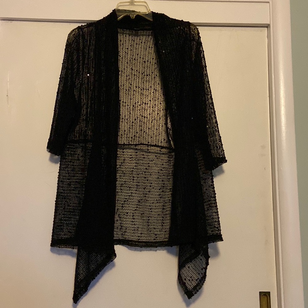 Sheer black sweater with sequin detail